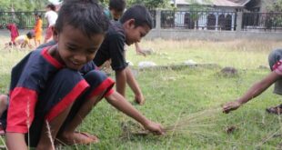 Cara Mengajari Anak Mencabut Rumput di Depan Rumah